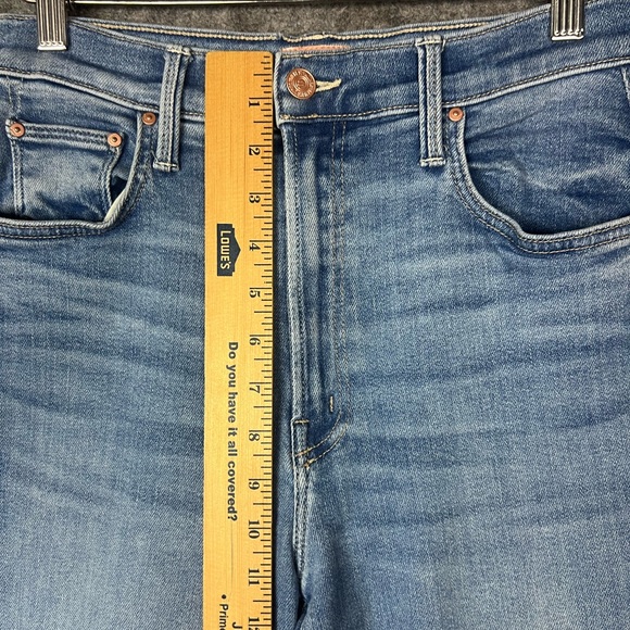 MOTHER Women's High Rise Jeans - Light Blue Straight-leg Size 28x28 Denim Jeans - Picture 7 of 11